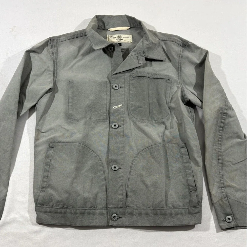 Rogue Territory RGT Supply Jacket Waxed Canvas Grey Ridgeline Button Chore Sz L